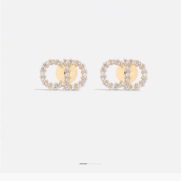 Dior Crystal Embellished Gold Earrings - Picture 1 of 3